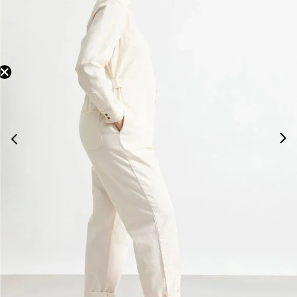 Hatch Cream Button-Front Jumpsuit